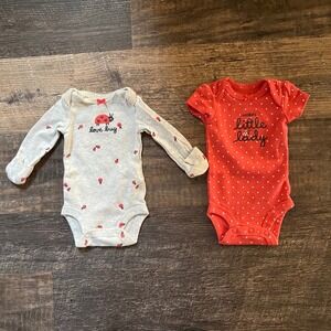 Carters Ladybug Bodysuit Set‎ Aunt Little Lady Premature P